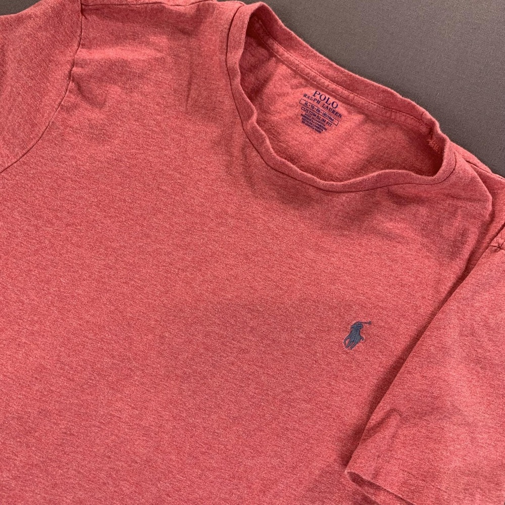 Polo Ralph‎ Lauren Shirt Mens XL Red Custom Slim Fit Short Sleeve Pony Logo